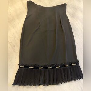 Blumarine (Made in Italy) Elegant Silk Black Pleated Hem Skirt